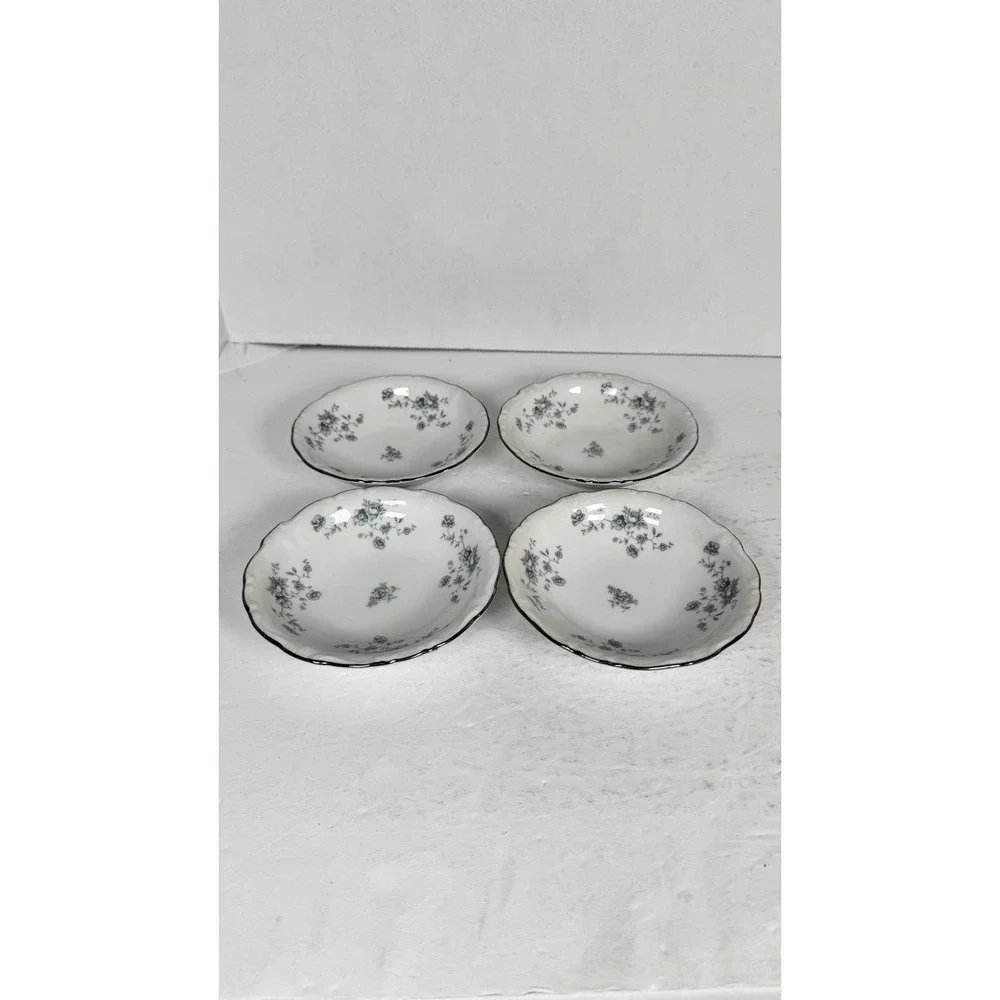 Johann Haviland Blue Garland Bavaria Germany Fruit Dessert Bowls‎ Set 4